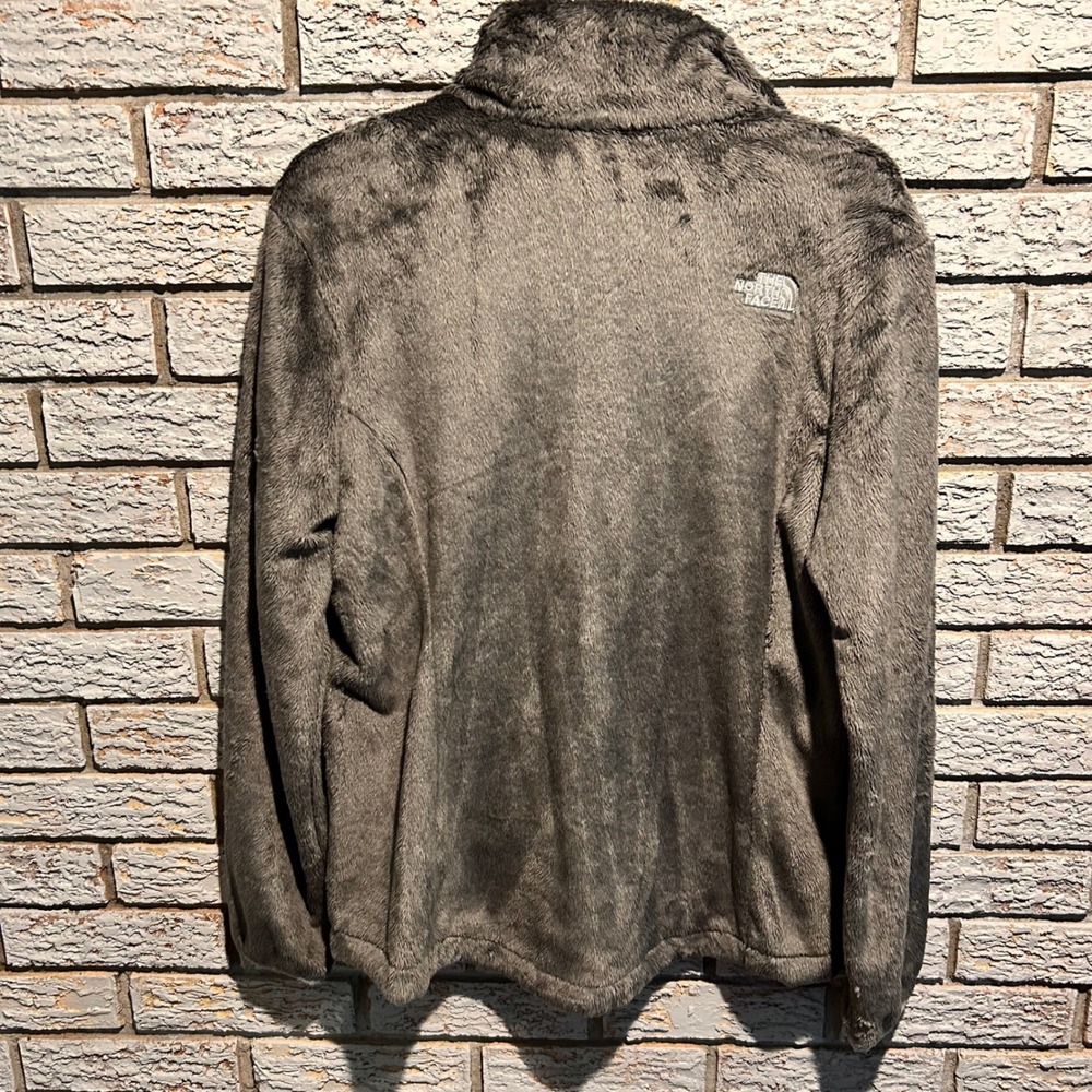 The North Face Osito Fleece Jacket Womens Medium Gray Full Zip Soft High Pile - Picture 2 of 7
